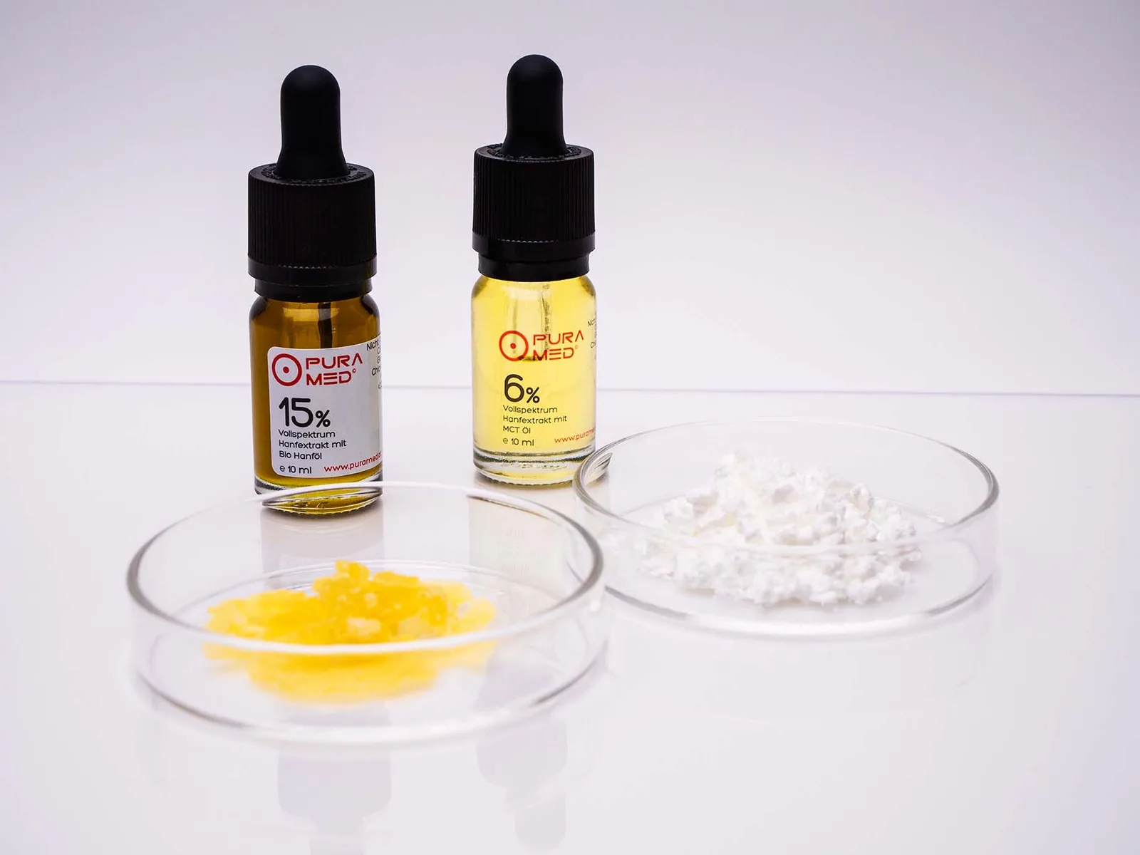 Ölige Cannabidiol-Lösung und CBD-Isolat für die Rezeptur